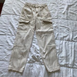 PACSUN CREAM CARGO PANTS
